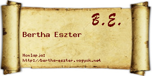 Bertha Eszter névjegykártya