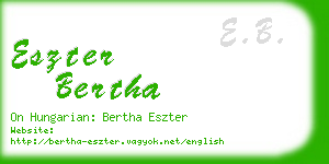 eszter bertha business card